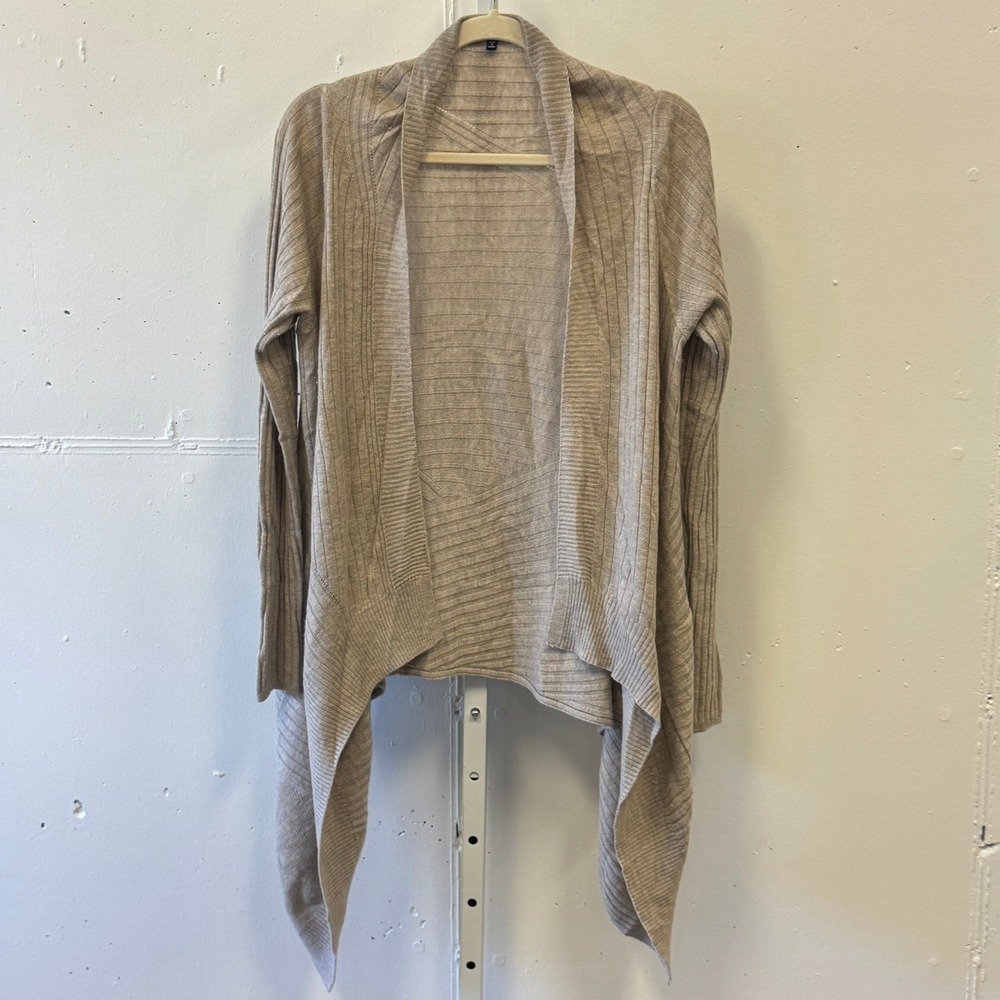 Splendid Open Front Knit Cardigan Sweater Beige Wool Cashmere Blend XS/S Neutral